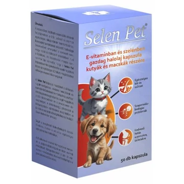 Selen Pet kapszula 50 db – E-vitamin és szelén kutyáknak és macskáknak, bőr és szőrzet támogatására