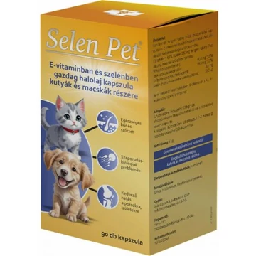 Selen Pet kapszula 90 db – E-vitamin és szelén kutyáknak és macskáknak, bőr és szőrzet támogatására