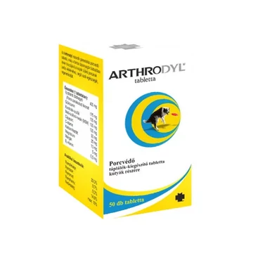 Arthrodyl Porcvédő tabletta 50 db kutyáknak glükózamin, kondroitin, MSM és cápaporc tartalommal az ízületek támogatására
