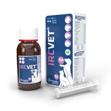 IRCVET Gél 50 ml kutyáknak és macskáknak, citoprotektív és gyulladáscsökkentő vesetámogatás