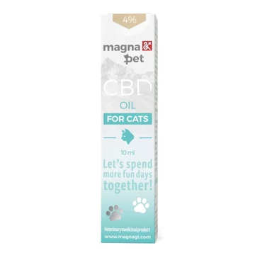 Magnapet 4% CBD olaj macskáknak barna cseppentős üvegben – természetes támogatás stressz és ízületi problémák esetén