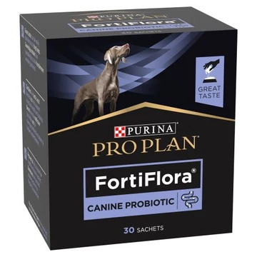 PRO PLAN FortiFlora probiotikum kutyáknak 30x1g tasakos kiszerelésben, bélflóra támogatására