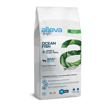  Alleva Holistic gabonamentes Medium / Maxi Felnőtt Kutyáknak Tengeri hal + Kender & Aloe Vera 2 kg