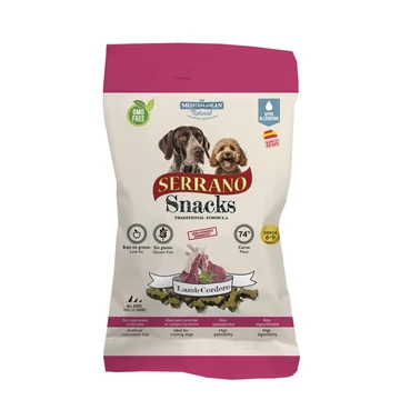  Mediterranean Natural Serrano Snacks Bárányhússal – hipoallergén kutyajutalom