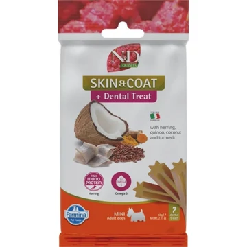 N&amp;amp;D Fogtisztító Jutalomfalat Mini Kutyáknak – Bőr és Szőrzet 60g
