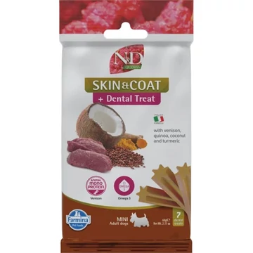 N&amp;amp;D Fogtisztító Jutalomfalat Mini Kutyáknak – Bőr és Szőrzet 60g