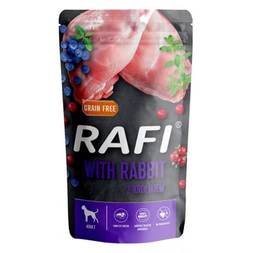 RAFI nyulas alutasakos kutyatáp áfonyával felnőtt kutyáknak 500g