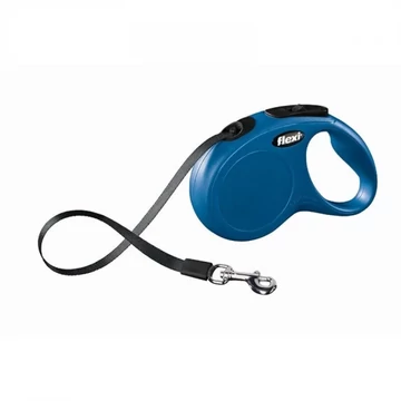 Flexi New Classic szalagos automata póráz M 5m 25kg-ig kék közepes kutyáknak