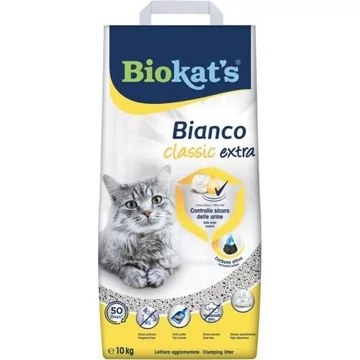 Biokat's Bianco Classic Extra 10kg fehér csomósodó macskaalom aktív szénnel