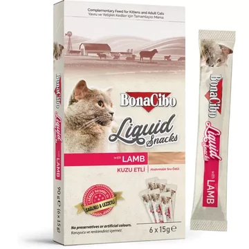 BONACIBO SNACKS for CATS LIQUID SNACKS - LAMB 90g 6x15g
