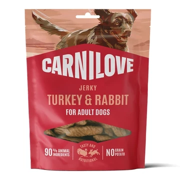 Carnilove Dog Jerky Turkey &amp;amp; Rabbit pulykás nyulas gabonamentes kutyajutalomfalat 100g