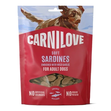 Carnilove Dog Soft Snack szardíniás medvehagymás gabonamentes puha kutyajutalomfalat 200g