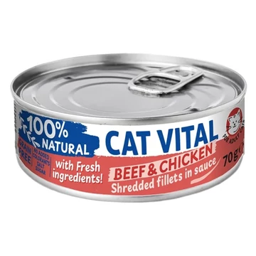 Cat Vital marha és csirkefilé falatok szószban 70g gabonamentes macskaeledel