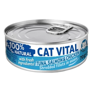 Cat Vital tonhal lazac csirkefilé falatok szószban 70g gabonamentes macskaeledel