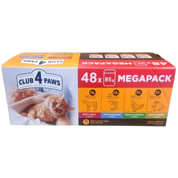 Club 4 Paws 48x85g multipack alutasakos macskaeledel 4 ízben