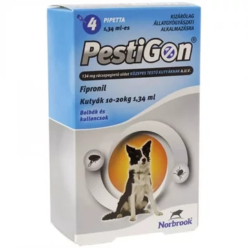 Pestigon Spot On M rácsepegtető 10–20 kg kutyáknak – bolha, kullancs és szőrtetű elleni védelem