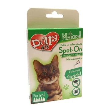 Dolly Natural bolha és kullancsriasztó spot on macskák részére 5x1 ml