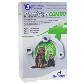 Pestigon Combo spot on macska és vadászgörény 0,5 ml – 3 pipetta