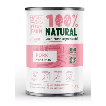Fresh Farm Smooth pate pork 400g sertéses lágy pástétom nedves kutyaeledel felnőtt kutyáknak