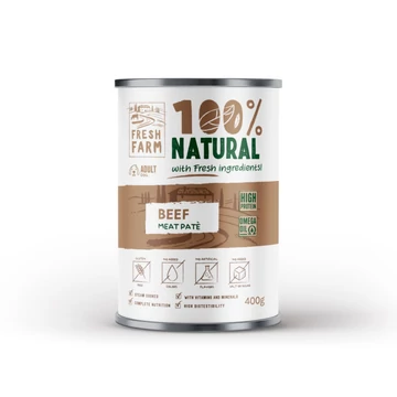 Fresh Farm Smooth pate beef 400g marhahúsos nedves kutyaeledel felnőtt kutyáknak
