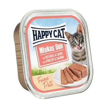 Happy Cat Minkas Duo Szárnyas - Lazac alutasakos nedves macskaeledel
