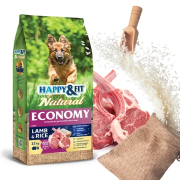 happy fit bárányos kutyatáp 12kg nagy kiszerelésű száraztáp felnőtt kutyáknak