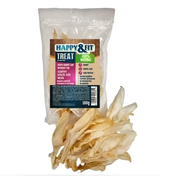 Happy&amp;amp;Fit nyúlfül természetes rágóka kutyáknak 100 g