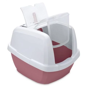 IMAC Maddy zárt macska wc fehér pink XL fedeles macskaalom 65x47,5x47,5 cm