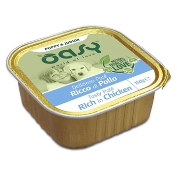Oasy Dog Alutálka Tasty Paté Puppy &amp;amp; Junior Chicken 150g csirkés kölyökkutyatáp