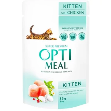 Optimeal Kitten csirke 12x85g nedves eledel kölyökmacskáknak