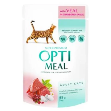 Optimeal borjú tőzegáfonyával szószban 12x85g macskaeledel