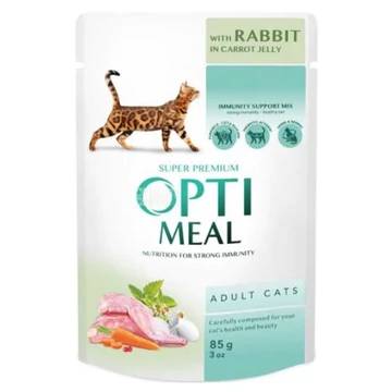Optimeal nyúl répával zselében 12x85g nedves macskaeledel