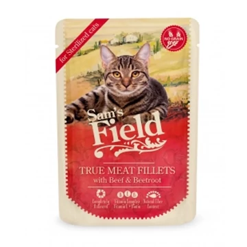 Sam's Field Cat Pouch Steril marhahús filé céklával 24x85g nedves macskaeledel