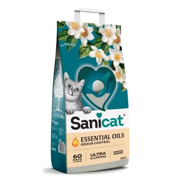 Sanicat macskaalom ESSENTIAL OILS White Jasmine - fehér jázmin illat 10kg