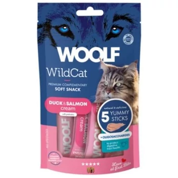 Woolf Wildcat krémsnack kacsa lazac oligoszacharid macskáknak 70 g