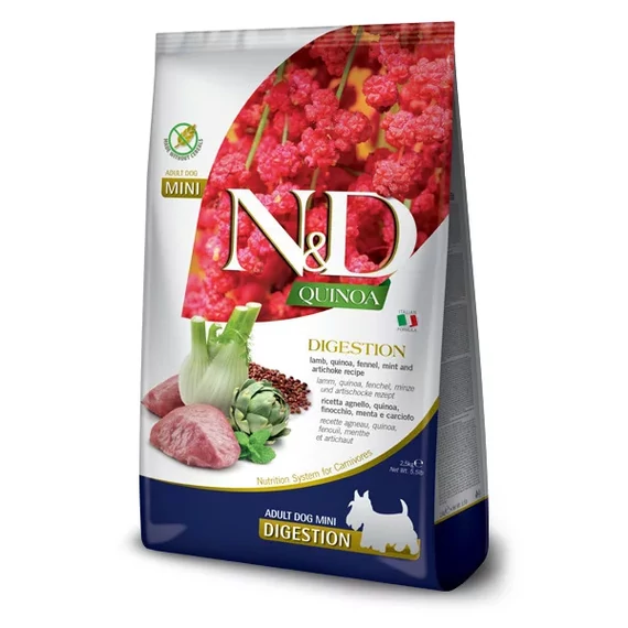 N&D Quinoa Digestion bárány édeskömény mini kutyatáp 2,5 kg