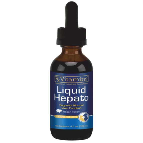 Rx Vitamins Liquid Hepato Bacon 120 ml – folyékony májműködést támogató kiegészítő kutyák és macskák részére