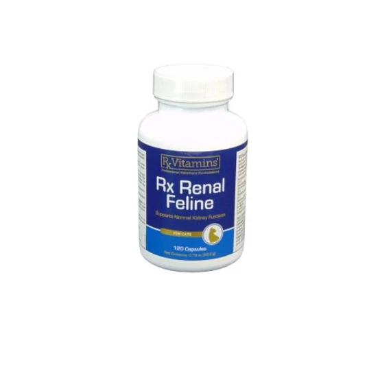 Rx Renal Feline 120 db kapszula macskáknak, vesefunkció támogatására, növényi kivonatokkal, aminosavakkal és antioxidánsokkal