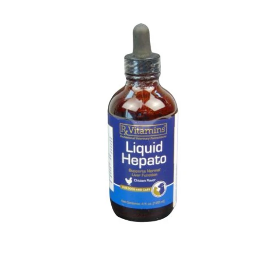 Rx Vitamins Liquid Hepato Chicken Flavor 120 ml – folyékony májműködést támogató kiegészítő kutyák és macskák részére csirke ízesítéssel