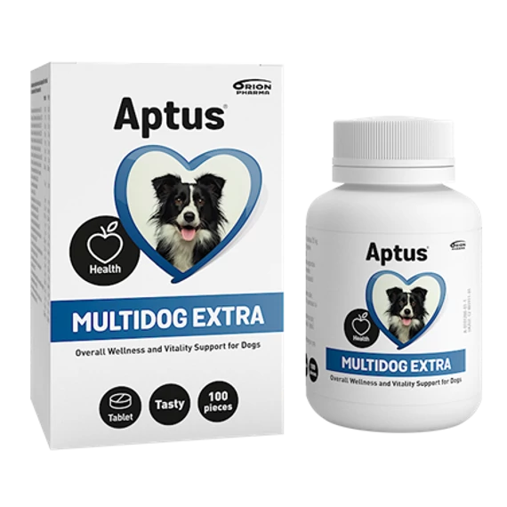 Aptus Multidog Extra tabletta 100 db kutyáknak vitamin- és ásványianyag-kiegészítő, immunerősítő és vitalitást támogató