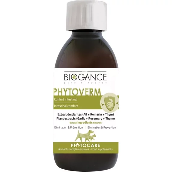 Biogance Phytocare Phytoverm 200 ml bélférgek elleni kiegészítő eledel kutyáknak és macskáknak