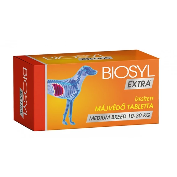 Biosyl Extra Medium Breed májvédő tabletta 10–30 kg-os kutyák számára