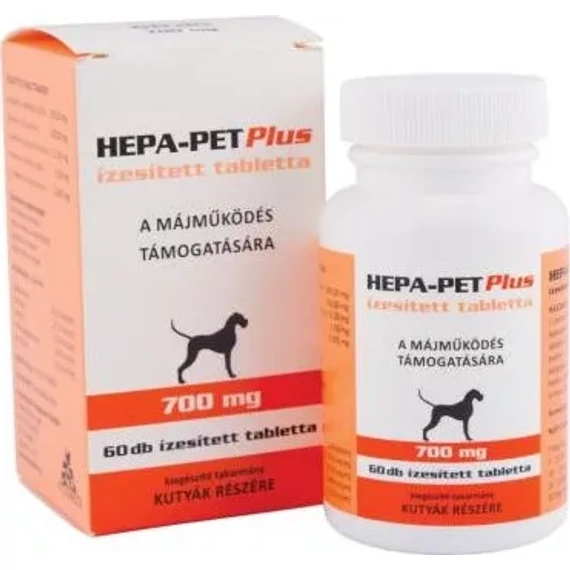 Hepa-Pet Plus 700 mg májtámogató tabletta kutyáknak 60 db, idős és regenerációra szoruló állatok számára