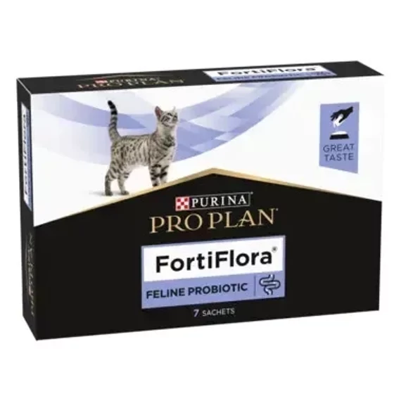 Purina Pro Plan FortiFlora macska probiotikum 7x1g tasakos kiszerelésben, emésztés támogatására