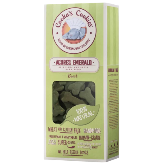 Cooka's Barkissini Acores Emerald - spirulina és alma vegán jutalomfalat 100g