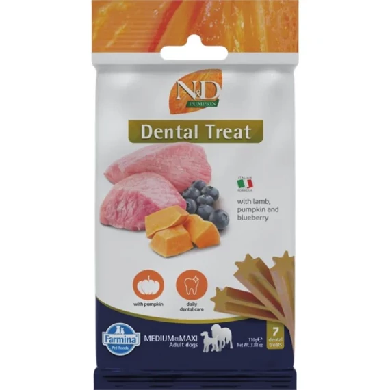N&D Fogtisztító Jutalomfalat Kutyáknak Bárány & Áfonya 110g