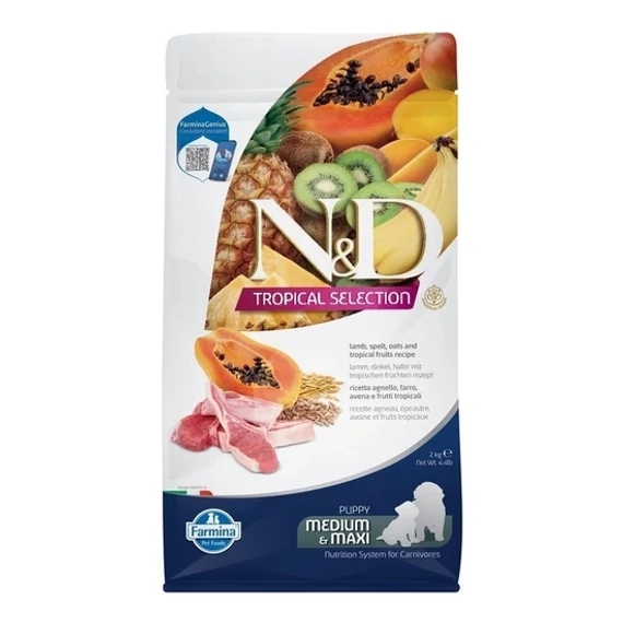 N&D Tropical Selection Lamb Puppy Medium Maxi 2kg bárányos kölyök száraz kutyatáp
