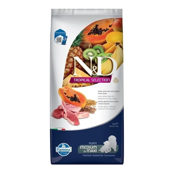 N&D Tropical Selection Lamb Puppy Medium Maxi 10kg bárányos kölyök száraz kutyatáp