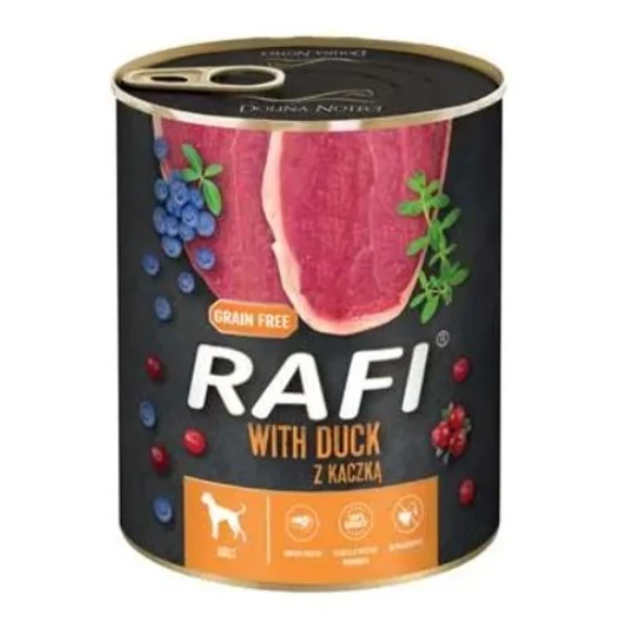 RAFI kacsás kutyakonzerv áfonyával multipack 6x800g felnőtt kutyáknak