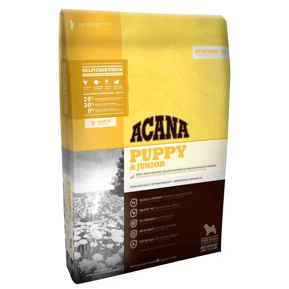 ACANA HERITAGE Puppy & Junior 6kg száraztáp - prémium kutyatáp kölyökkutyáknak, gabonamentes formula